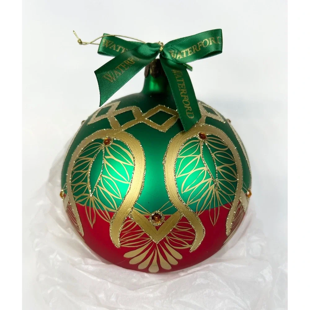 WATERFORD Holiday Heirlooms Peacock Grande/Matte Globe Ornament Ltd Edi' 124808